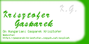 krisztofer gasparek business card